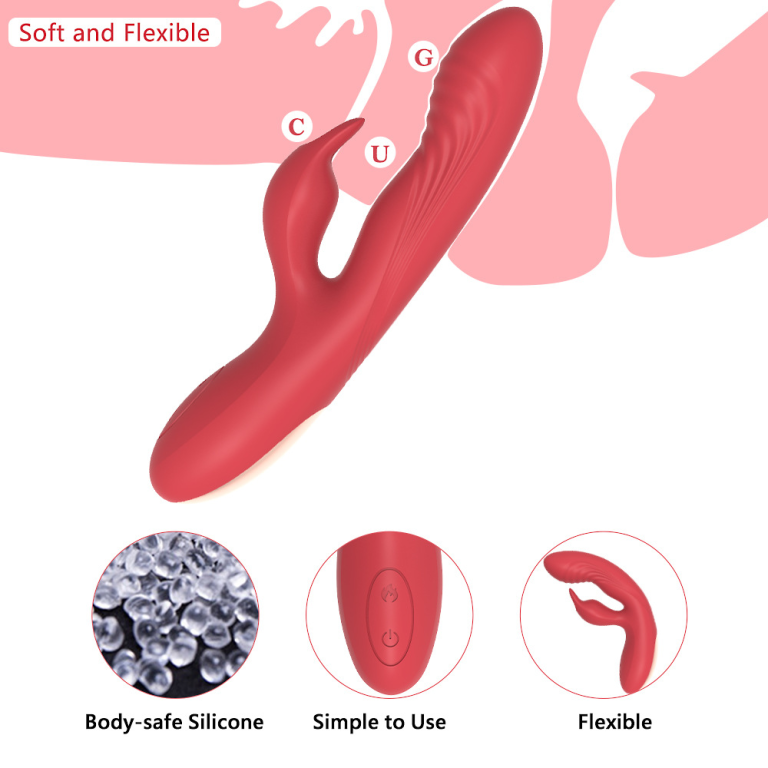 Popular adult sex toys, rabbit stick, double shock, heating, G-spot, female silent vibrator - Image 6