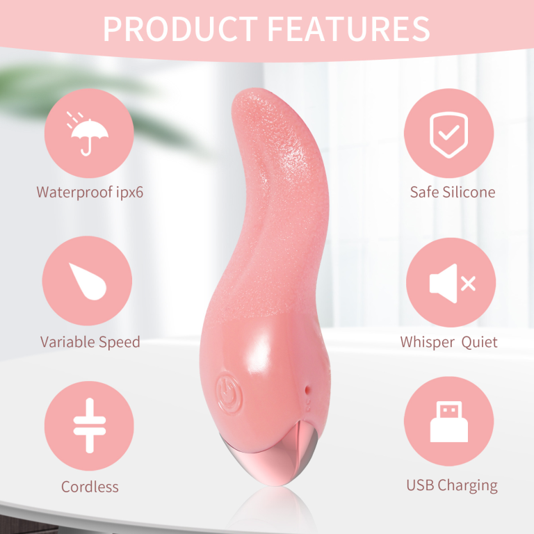 Female tongue licking silent teasing heating electric vibration simulation tongue masturbator - Image 3