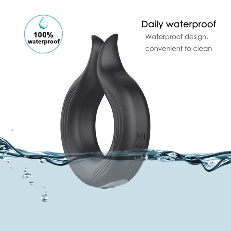 Adult rechargeable silicone vibrating sperm lock ring male delay masturbator - Image 7