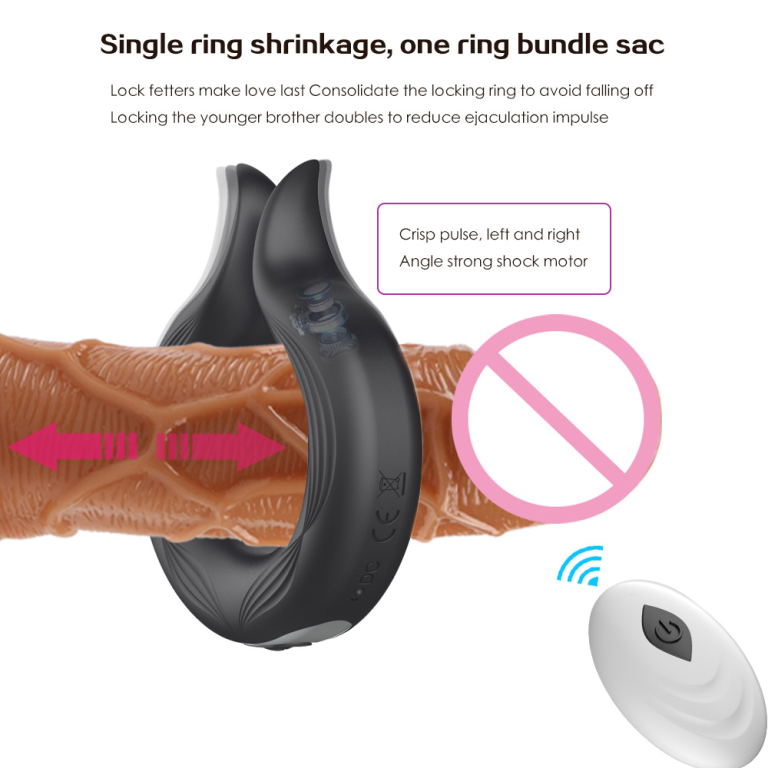 Adult rechargeable silicone vibrating sperm lock ring male delay masturbator - Image 12