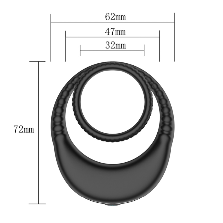 Adult rechargeable double ring delay male vibrating sperm lock ring - Image 2