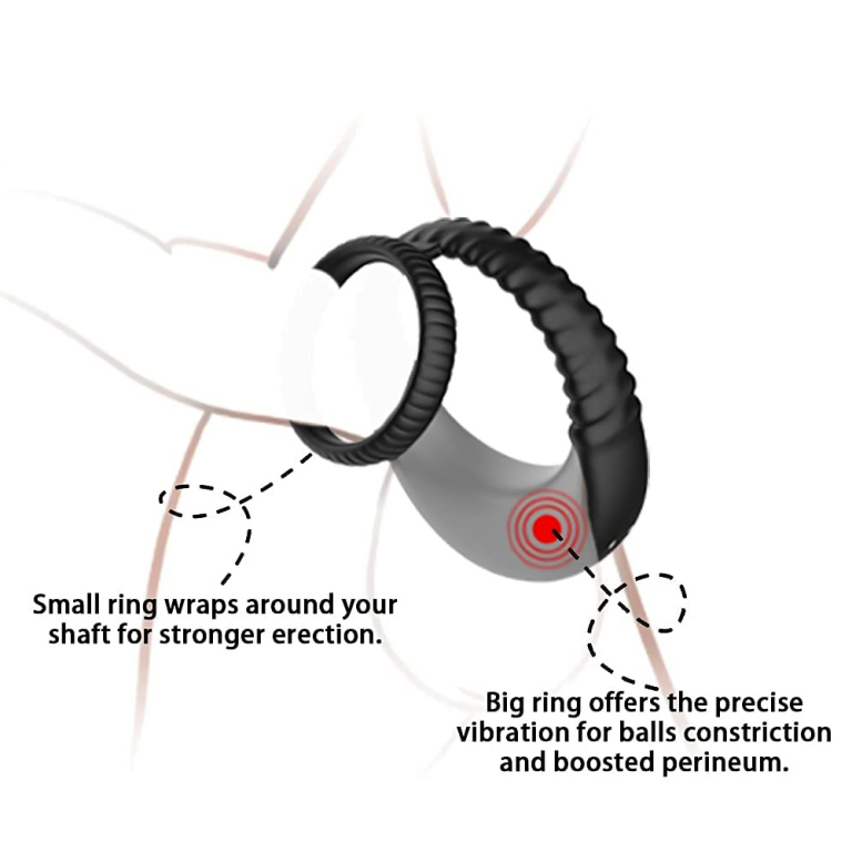 Adult rechargeable double ring delay male vibrating sperm lock ring - Image 7