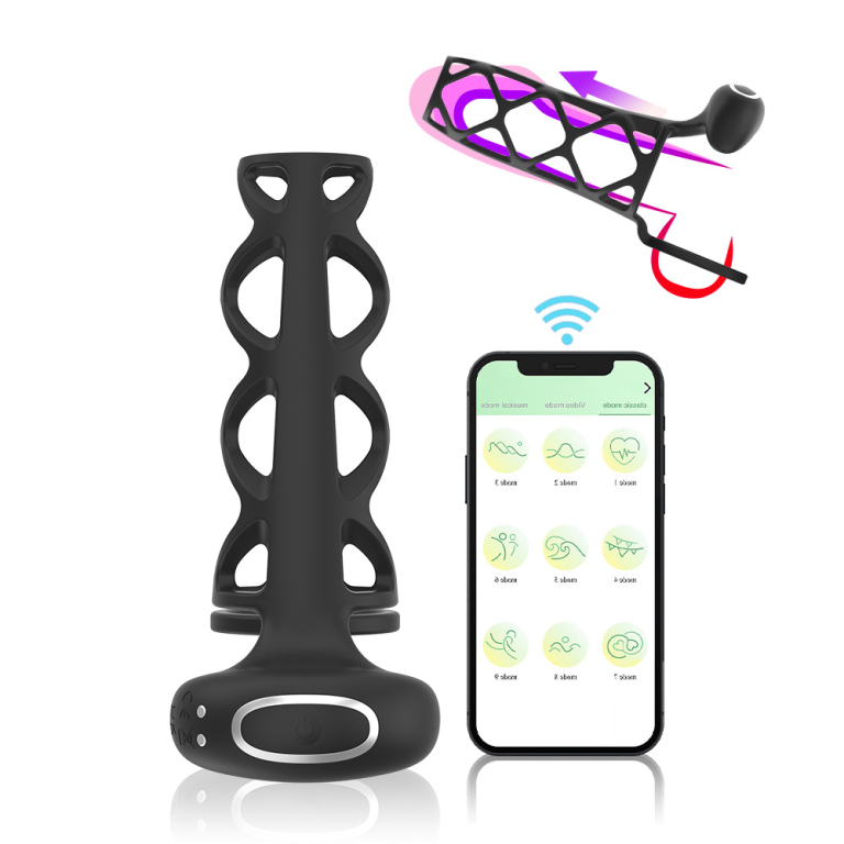 Adult Johnson APP remote control penis net sleeve delay vibration sperm lock ring - Image 8