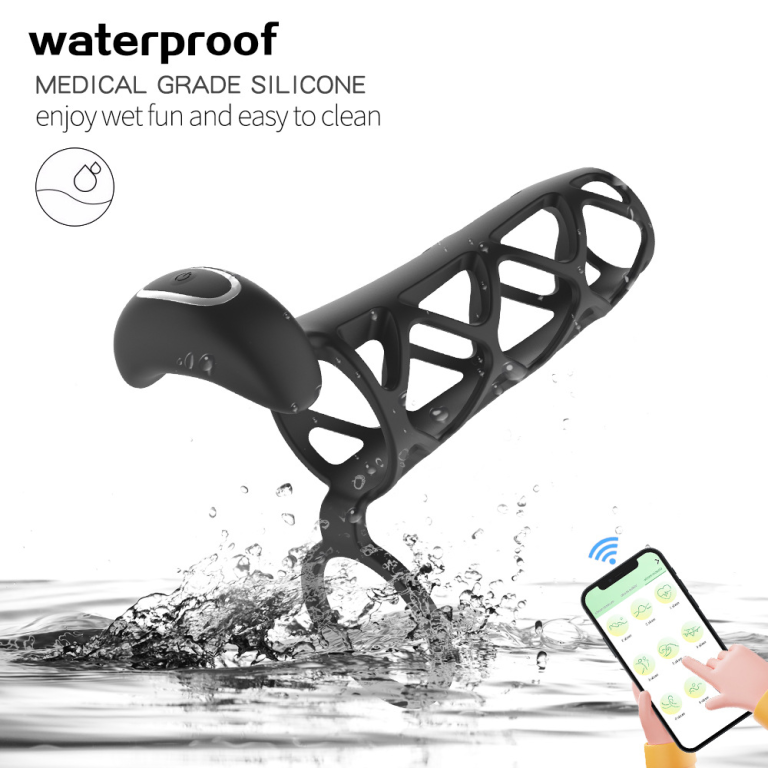 Adult Johnson APP remote control penis net sleeve delay vibration sperm lock ring - Image 12