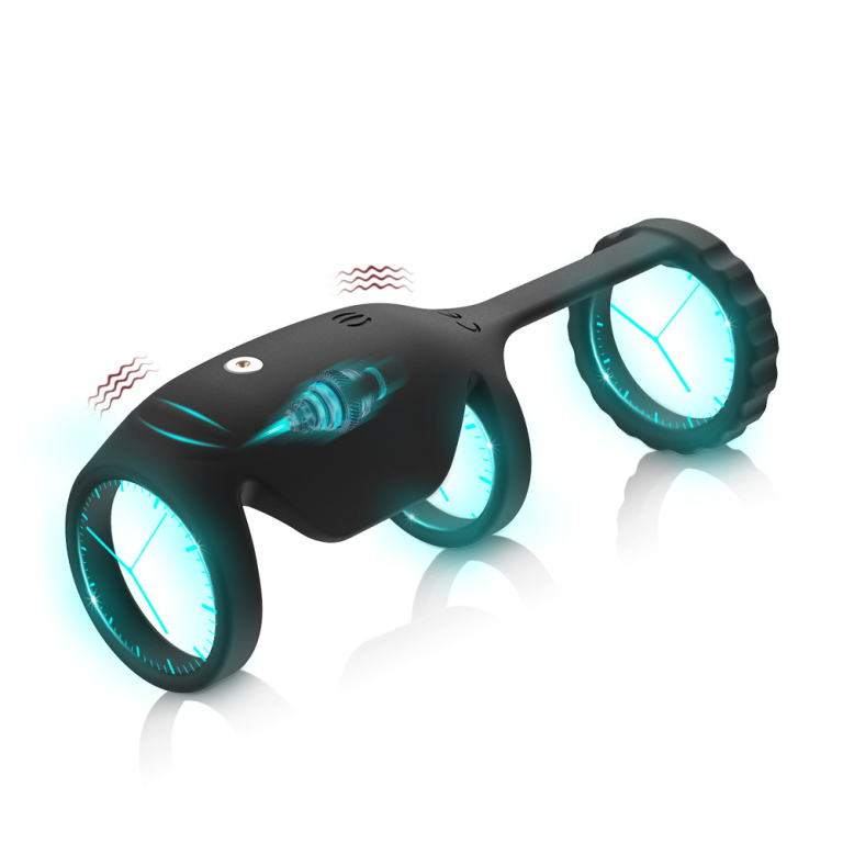 Adult three-ring rechargeable silicone delay JJ sperm lock ring - Image 5