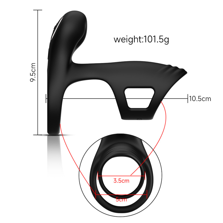 Adult male Silicone rechargeable wearable double vibration single ring delay lock sperm ring lock sperm sleeve - Image 8