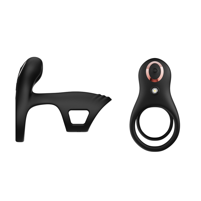 Adult male Silicone rechargeable wearable double vibration single ring delay lock sperm ring lock sperm sleeve - Image 9