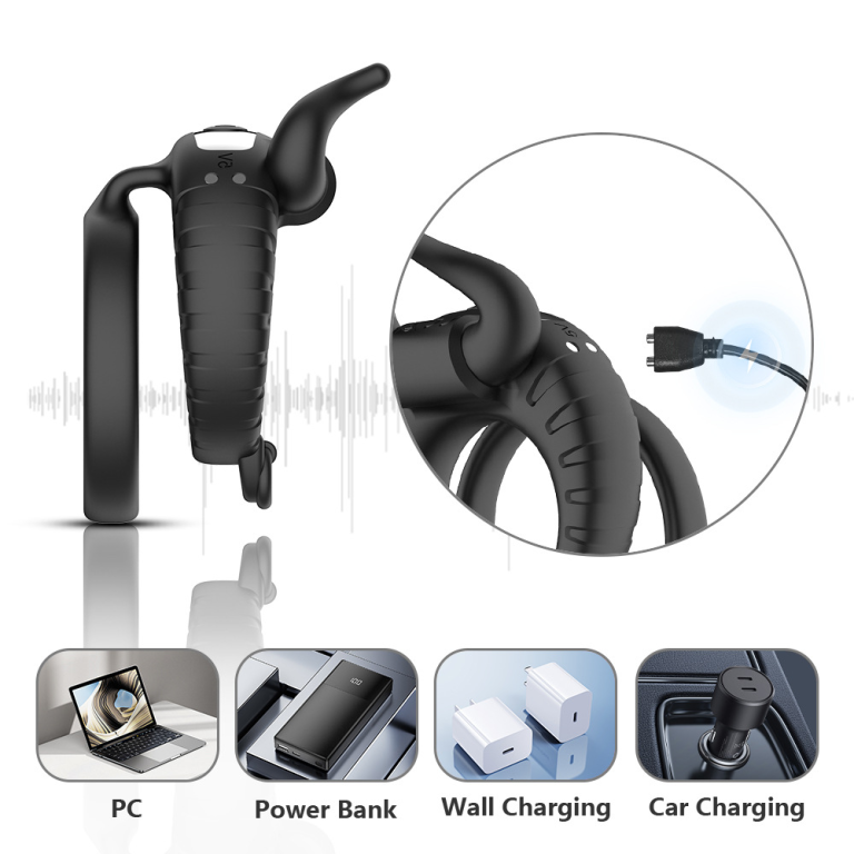 Bull head vibration lock sperm ring male masturbation vibration training lock sperm ring - Image 5