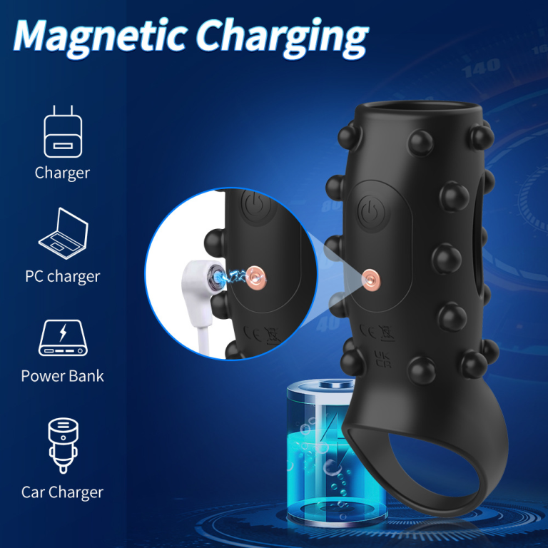 Adult rechargeable silicone vibration lock sperm ring male delay masturbator - Image 6