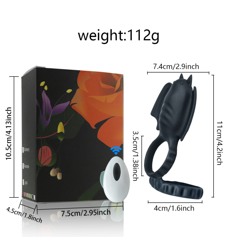 Male bat remote control vibration wearable penis masturbation training lock sperm ring - Image 3