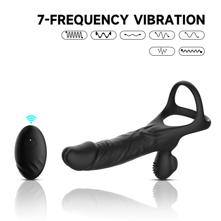 Anal lock wearable penis couples share fun vibration lock ring
