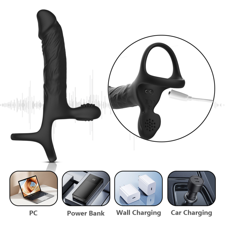 Anal lock wearable penis couples share fun vibration lock ring - Image 4