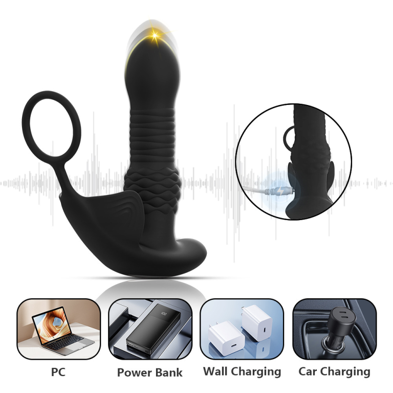 Adult crescent fourth generation wireless APP remote control retractable lock ring anal plug - Image 4