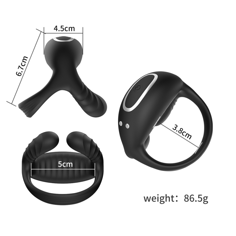 Adult Barugo APP remote control three vibration wearable rechargeable silicone delay lock ring - Image 6
