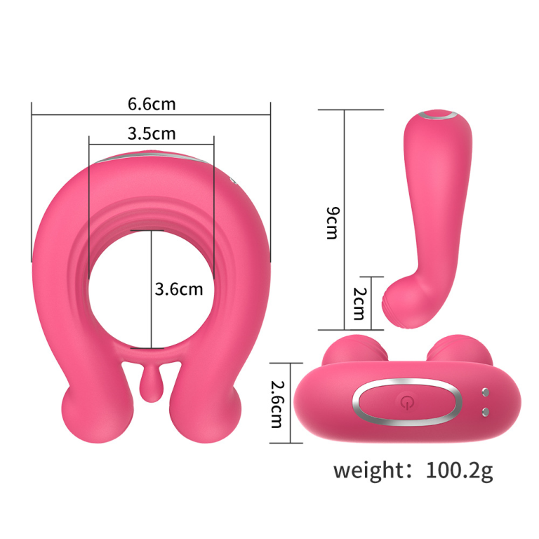 Adult rechargeable APP remote control Magic Rings Dual Vibration Silicone Locking Delay Ring - Image 4