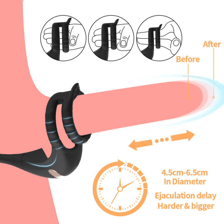 Adult Dragon Knight APP Remote Control Dual-Ring Dual Vibration Locking Ring Anal Silicone Plug - Image 3
