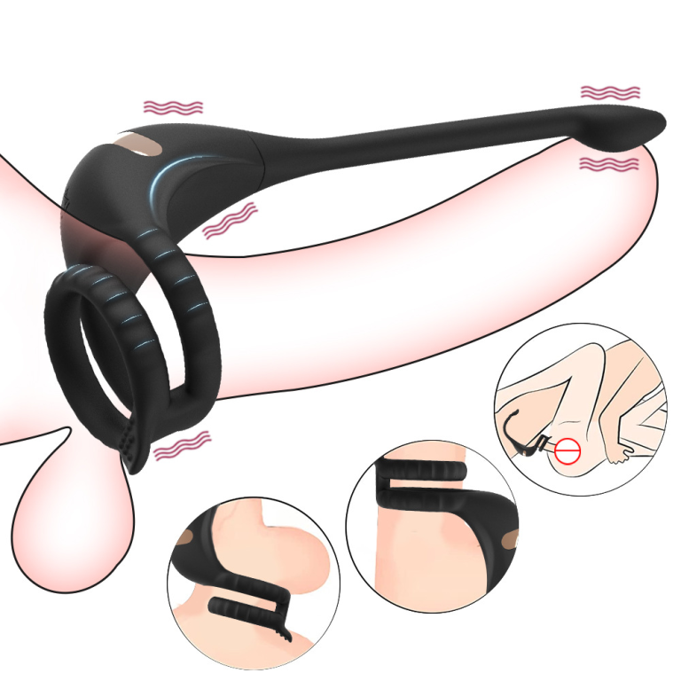 Adult Dragon Knight APP Remote Control Dual-Ring Dual Vibration Locking Ring Anal Silicone Plug - Image 4