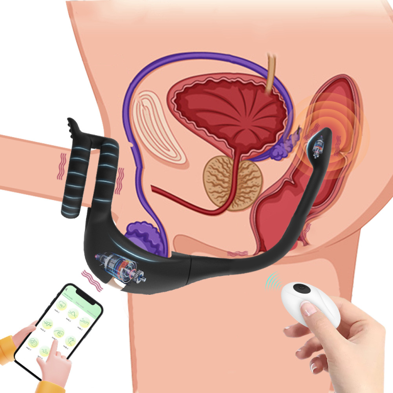 Adult Dragon Knight APP Remote Control Dual-Ring Dual Vibration Locking Ring Anal Silicone Plug - Image 5