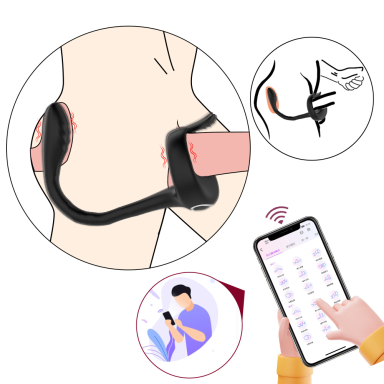 Adult Wireless APP Remote Control Couples Delay Vibration Locking Ring Anal Plug - Image 6