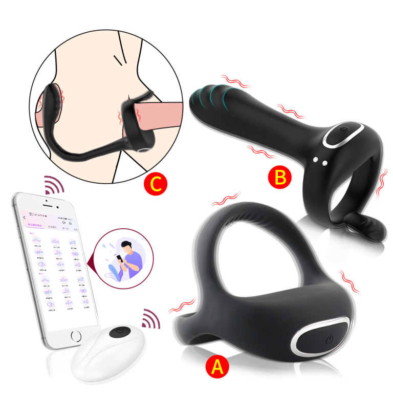 Adult Wireless APP Remote Control Couples Delay Vibration Locking Ring Anal Plug - Image 10