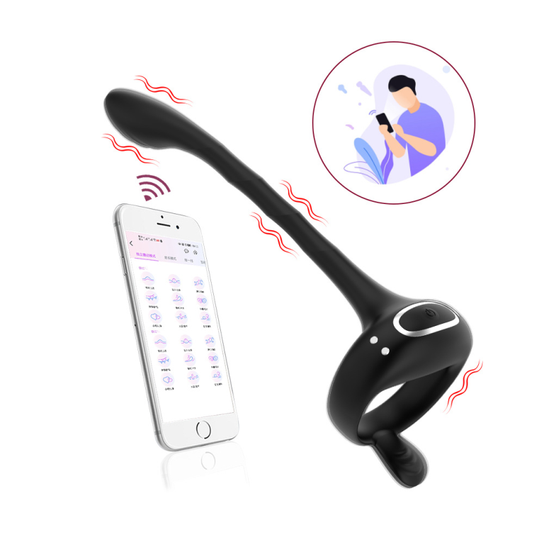Adult Wireless APP Remote Control Couples Delay Vibration Locking Ring Anal Plug - Image 11