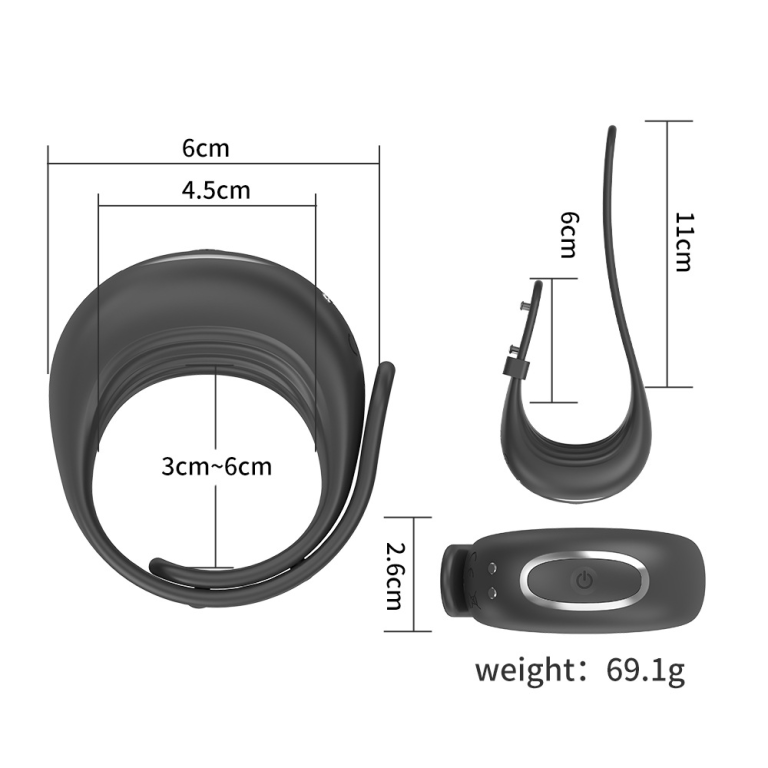 Adult Jesse Charging APP Remote Control Button Watchband Adjustable Vibration Delay Locking Ring - Image 3