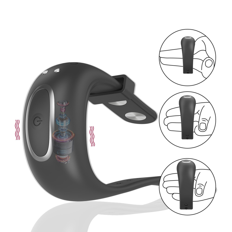 Adult Jesse Charging APP Remote Control Button Watchband Adjustable Vibration Delay Locking Ring - Image 8