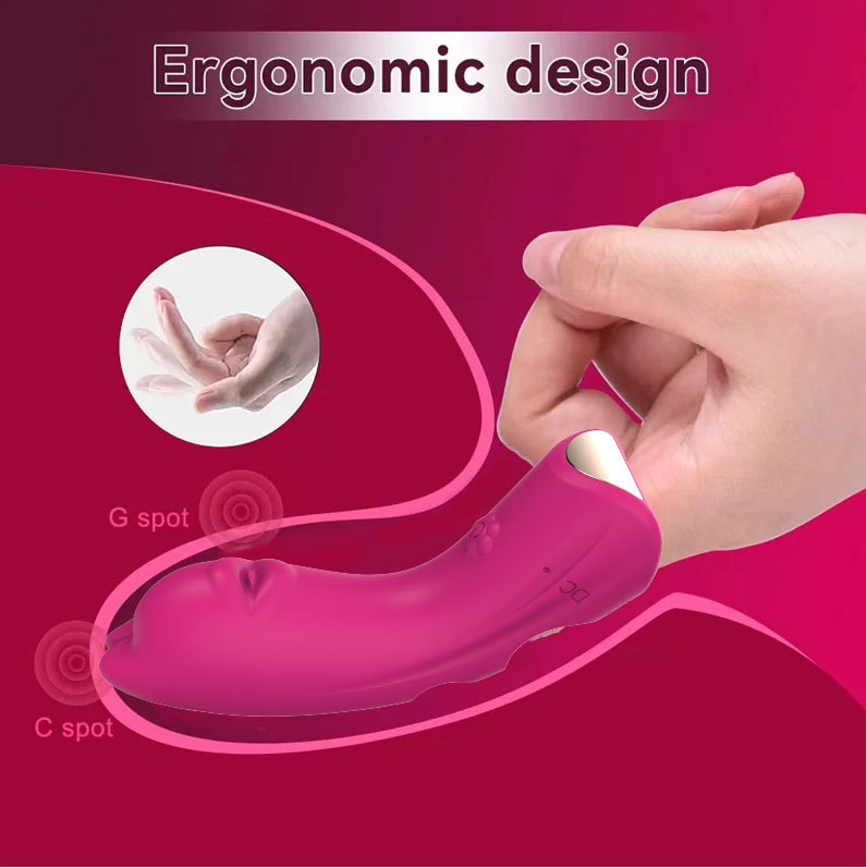 Tongue kiss mini vibration sex finger sleeve vibrator female masturbator couple teasing - Image 19