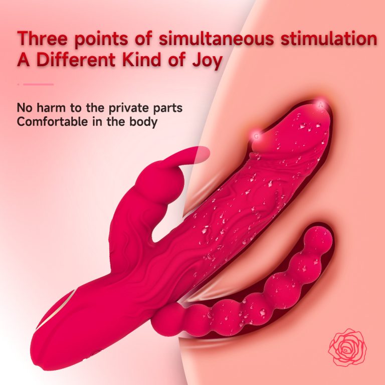Three motors G-spot clitoral nipple stimulation 10-frequency vibration mode rabbit vibrator toy anal bead massage - Image 3