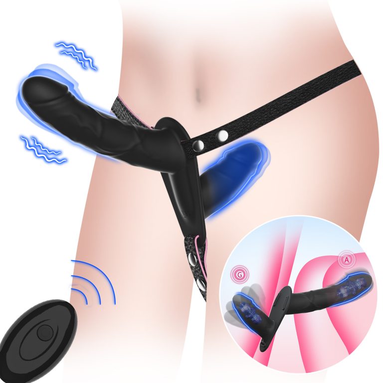 Remote control wearable double shock leather pants lesbian penis silicone fake penis solid lesbian sex toys - Image 4