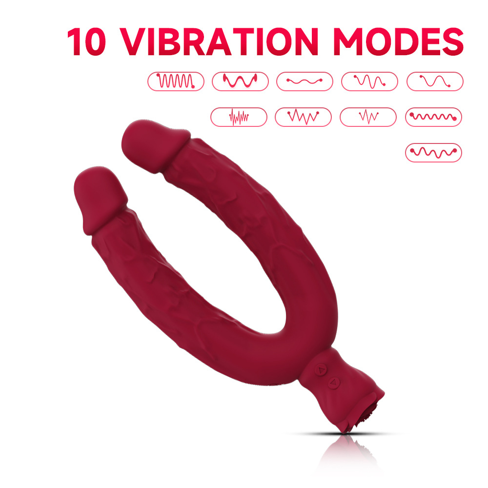Strong vibration double-headed penis shape bendable dual-purpose three-motor vibrator lesbian masturbator sex toys - Image 3