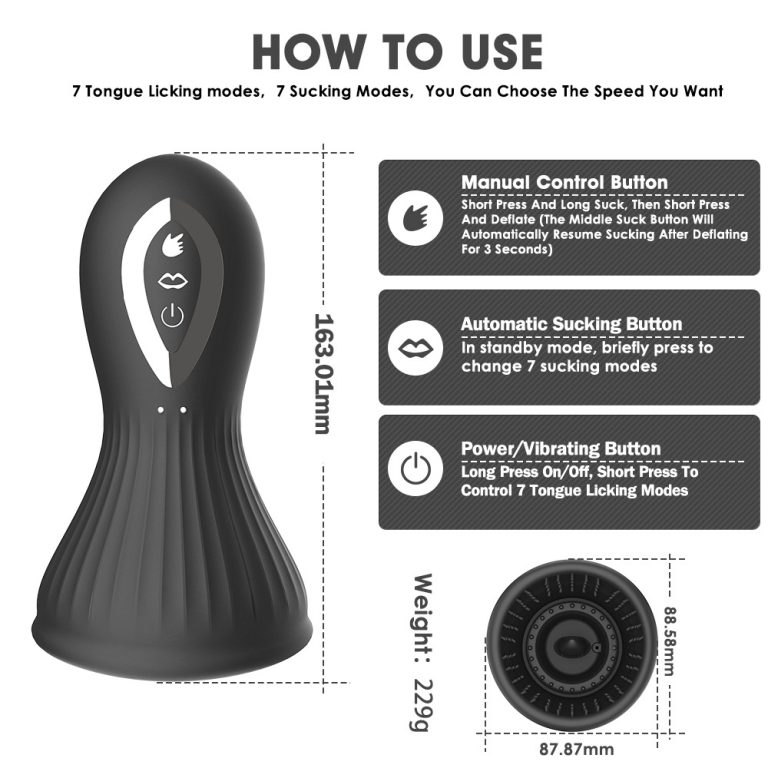 Rechargeable Julia tongue licking and sucking breast massager female breast enlarger