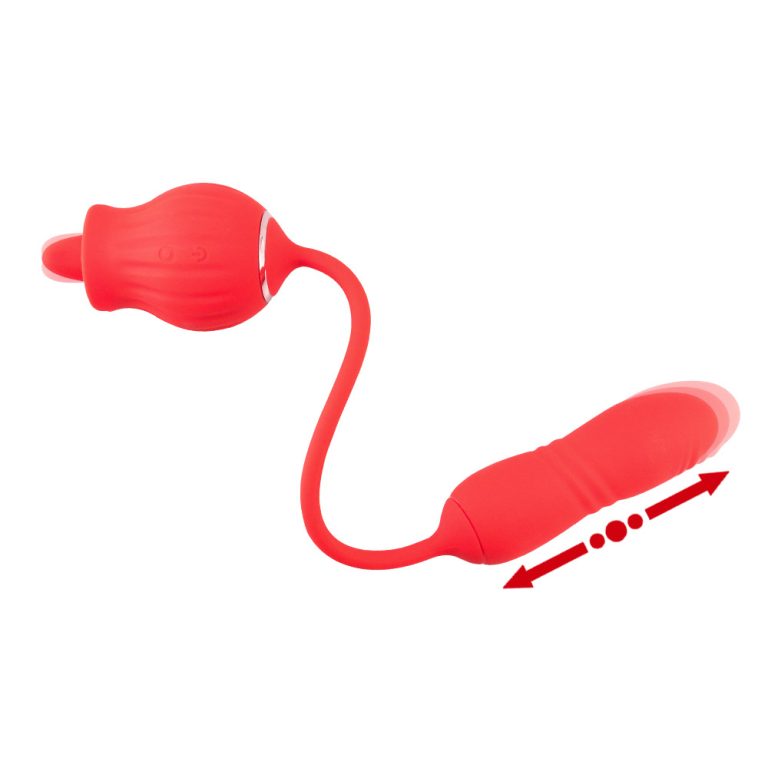 Tongue licking vibration massage masturbator, rose tongue retractable anal plug vibrator - Image 3