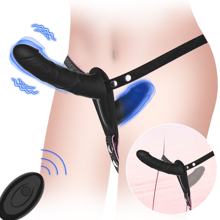 Remote control wearable double shock leather pants lesbian penis silicone fake penis solid lesbian sex toys - Image 5