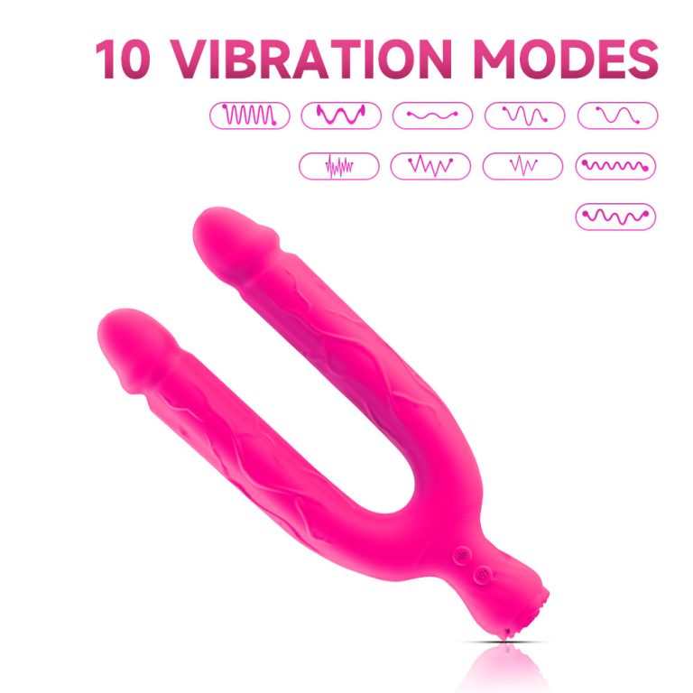 Strong vibration double-headed penis shape bendable vibrator lesbian masturbator fun - Image 5