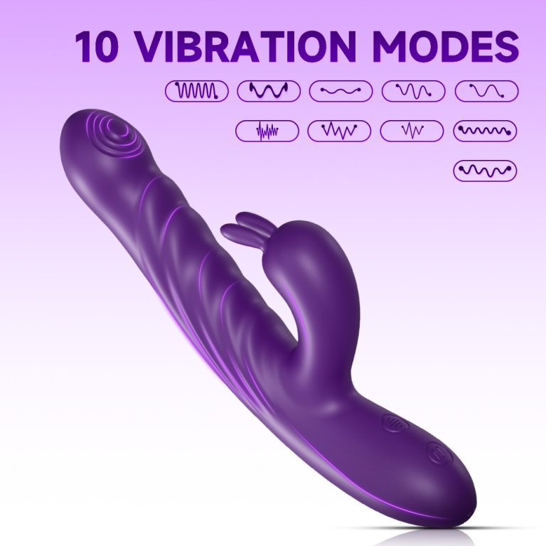 Charge Rabbit rechargeable double G-spot vibration telescopic massager female masturbation vibrator - Image 5