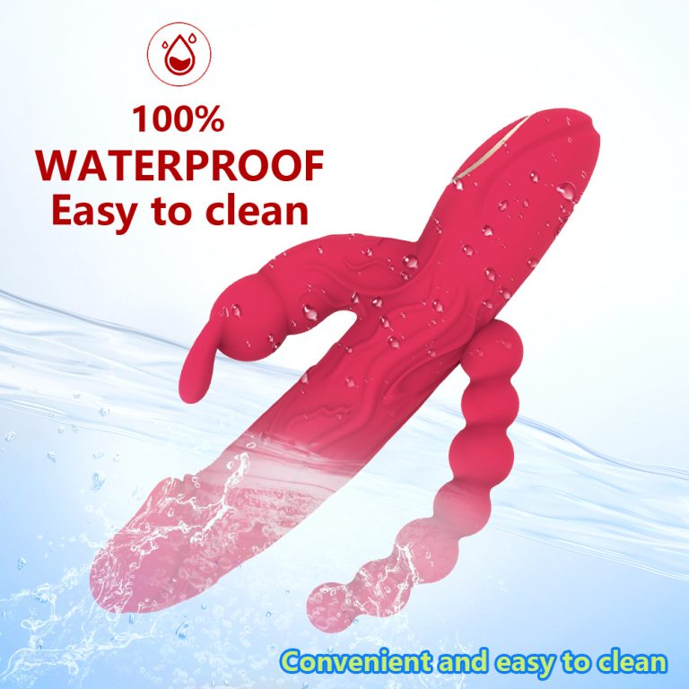 Three motors G-spot clitoral nipple stimulation 10-frequency vibration mode rabbit vibrator toy anal bead massage - Image 6