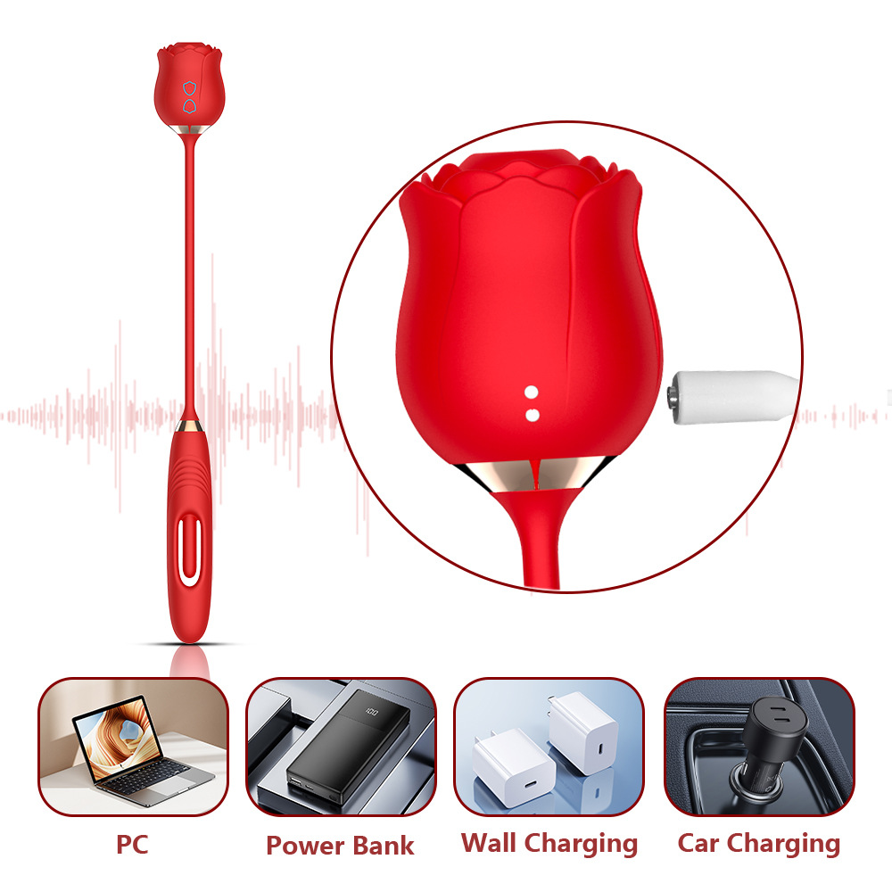 Mina back garden rose tongue licking sucking vibration massager couples share adult products - Image 6