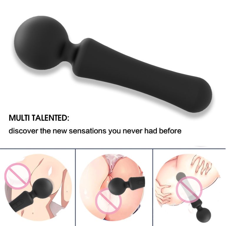 Rechargeable round head massage AV vibrator female masturbation vibrator - Image 5