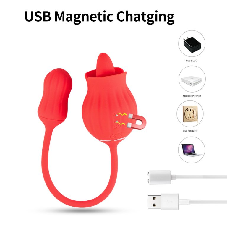 Tongue licking vibration massage masturbator, rose tongue retractable anal plug vibrator - Image 5