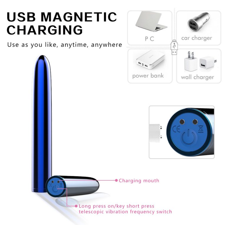 Rechargeable electroplated 7-inch vibrator for women AV massage vibrator - Image 6