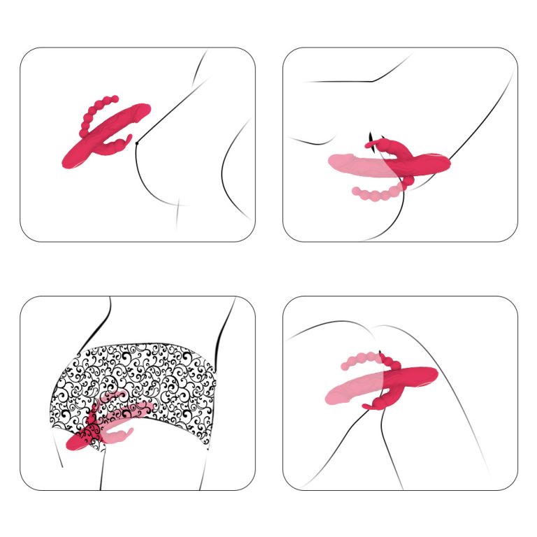 Three motors G-spot clitoral nipple stimulation 10-frequency vibration mode rabbit vibrator toy anal bead massage - Image 7