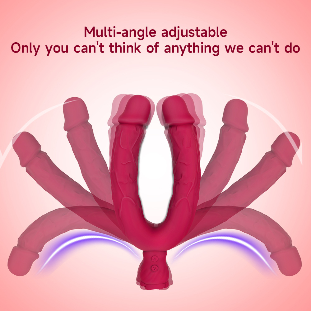 Strong vibration double-headed penis shape bendable dual-purpose three-motor vibrator lesbian masturbator sex toys - Image 6