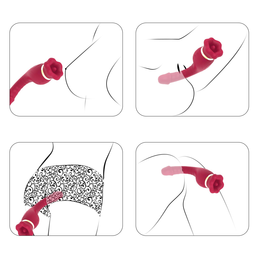 Liquid silicone rotatable tongue licking and sucking vibration sex toys masturbator artifact toy female vibrator - Image 7