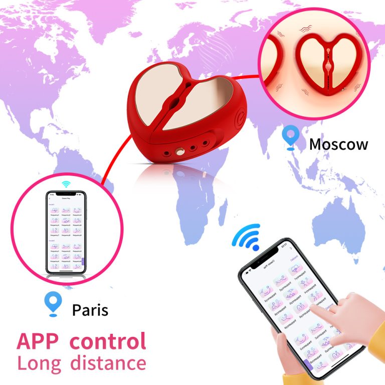App remote control breast stimulator female couple flirting equipment breast teasing nipple clamp vibrator
