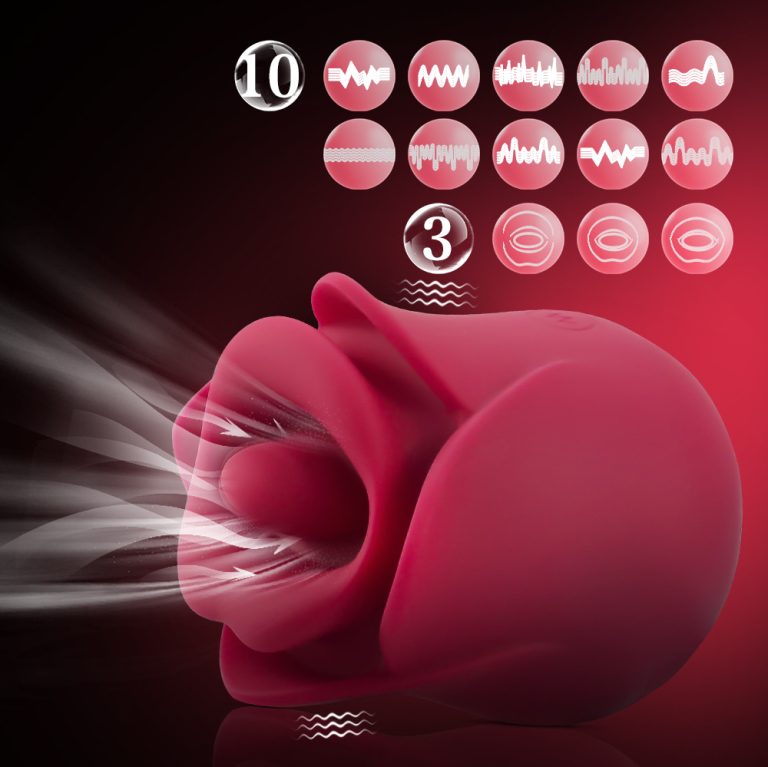 Jennifer bite tongue licking vibrator red lips rose jumping egg masturbation tongue big mouth massager - Image 8