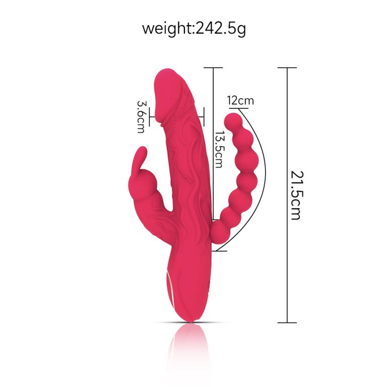 Three motors G-spot clitoral nipple stimulation 10-frequency vibration mode rabbit vibrator toy anal bead massage - Image 8