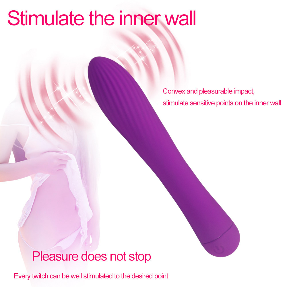Threaded small AV vibrator G-spot female masturbation full silicone massage vibration