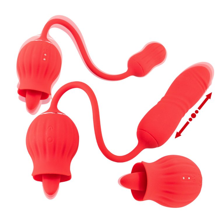 Tongue licking vibration massage masturbator, rose tongue retractable anal plug vibrator - Image 6
