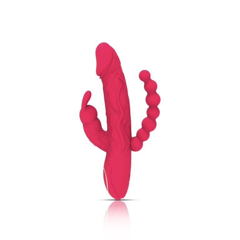 Three motors G-spot clitoral nipple stimulation 10-frequency vibration mode rabbit vibrator toy anal bead massage - Image 9